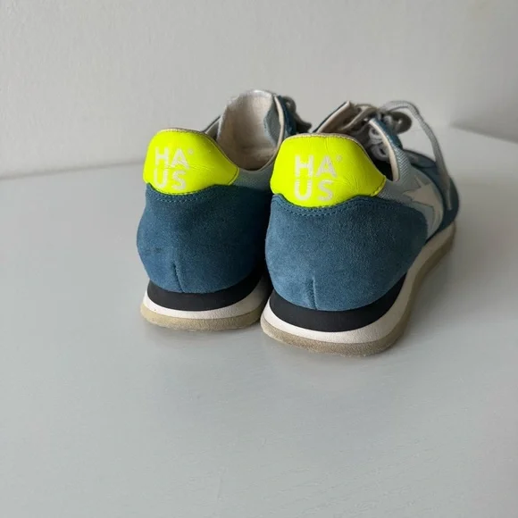 Haus Golden Goose Blue Sneakers with Neon Accents, Size 39 - Picture 5 of 6